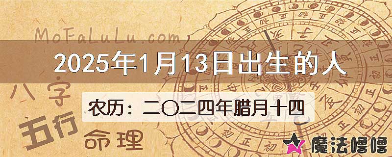 2025年1月13日出生的八字怎么样？